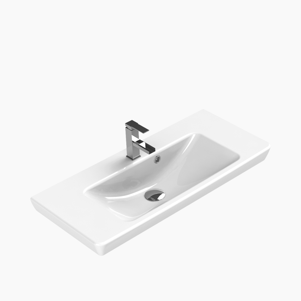 Νιπτήρας Επίπλου Πορσελάνης Cerastyle Porto 85x38cm 068200-u Λευκό