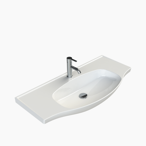 Νιπτήρας Επίπλου Πορσελάνης Cerastyle Lila 100x46,5cm  082600-u  Λευκό