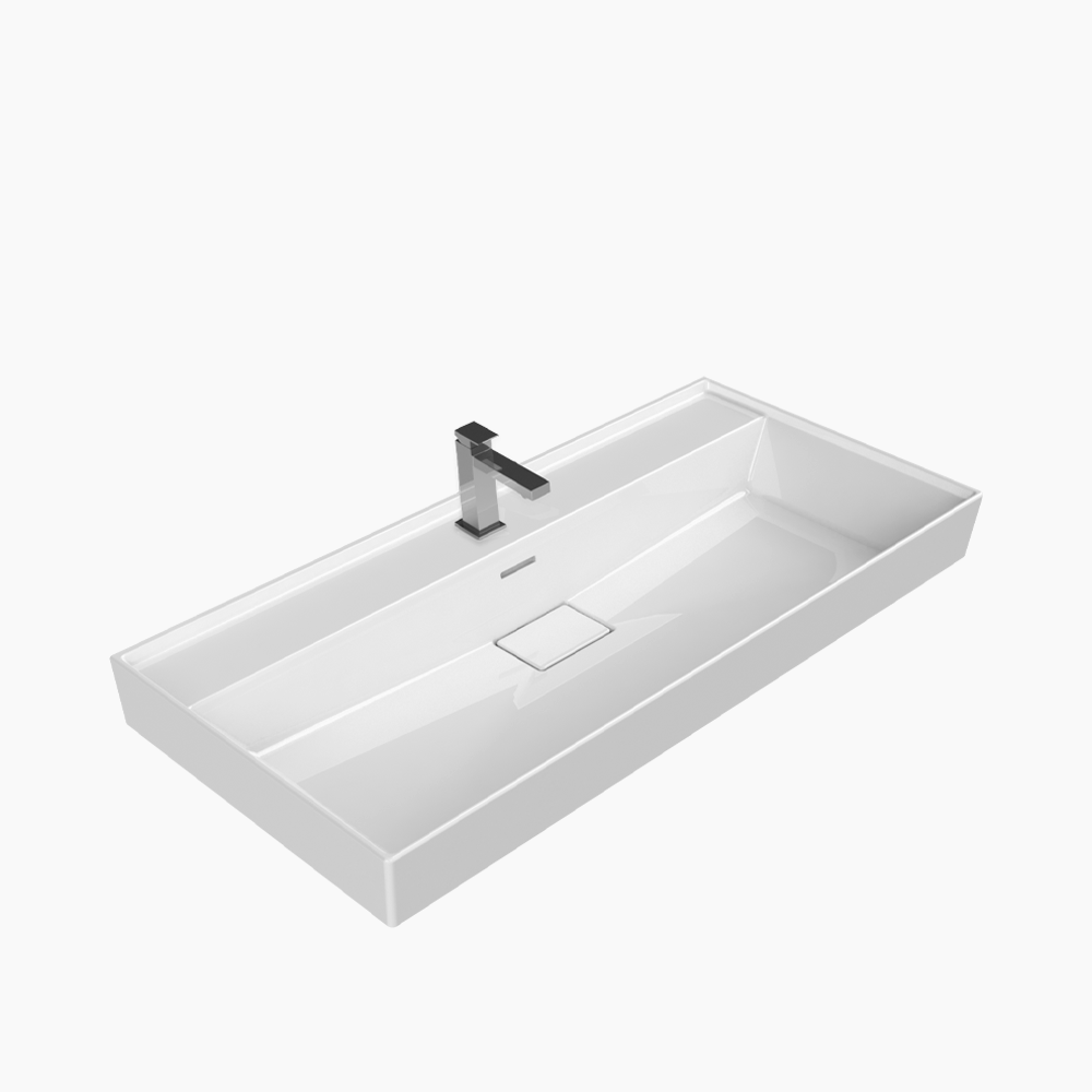 Νιπτήρας Επίπλου Πορσελάνης Cerastyle Sharp 100x48cm 037500-u Λευκό