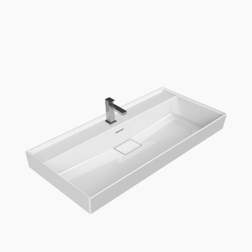 Νιπτήρας Επίπλου Πορσελάνης Cerastyle Sharp 100x48cm 037500-u Λευκό
