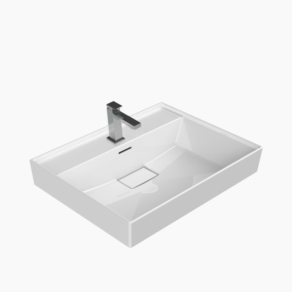 Νιπτήρας Επίπλου Πορσελάνης Cerastyle Sharp 60x48cm 037100-u Λευκό