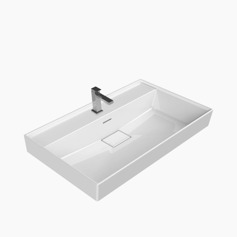 Νιπτήρας Επίπλου Πορσελάνης Cerastyle Sharp 80x48cm 037300-u Λευκό