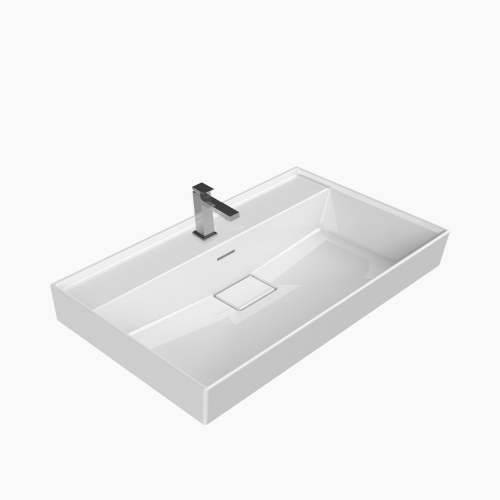 Νιπτήρας Επίπλου Πορσελάνης Cerastyle Sharp 80x48cm 037300-u Λευκό