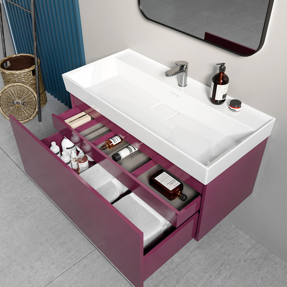 Νιπτήρας Επίπλου Πορσελάνης Cerastyle Sharp 100x48cm 037500-u Λευκό