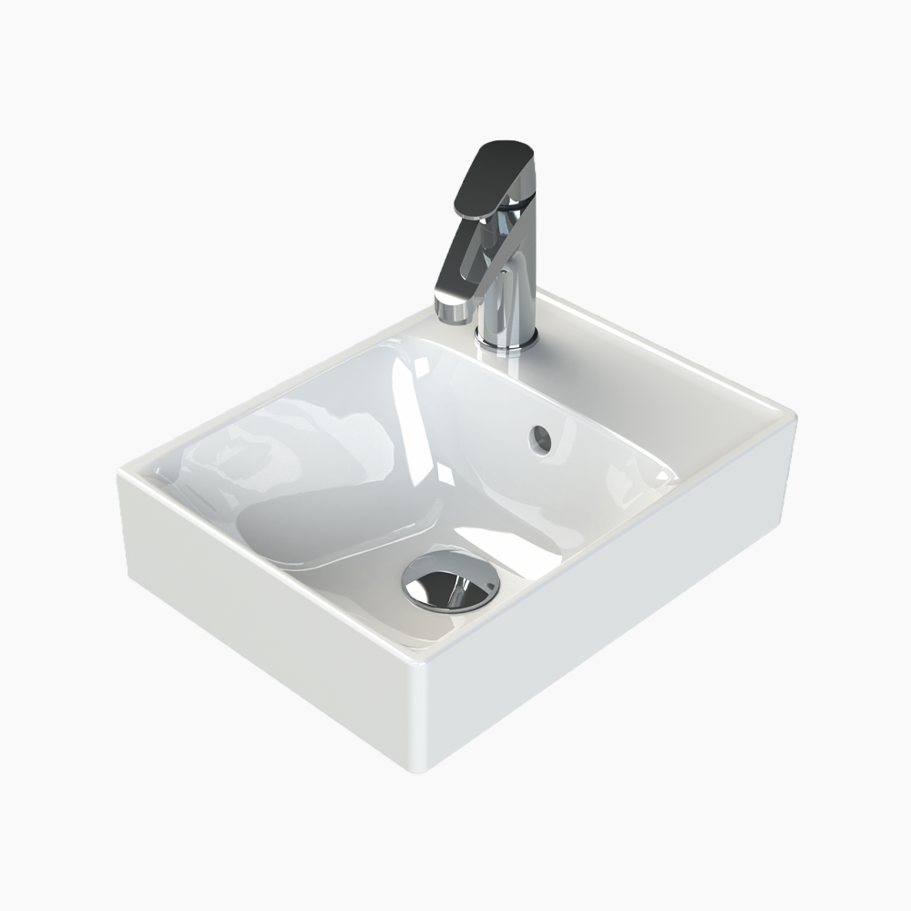 Νιπτήρας Επίπλου Πορσελάνης Cerastyle Sharp 40x30cm 044200-u Λευκό