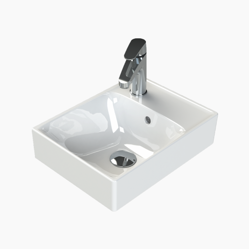 Νιπτήρας Επίπλου Πορσελάνης Cerastyle Sharp 40x30cm 044200-u Λευκό