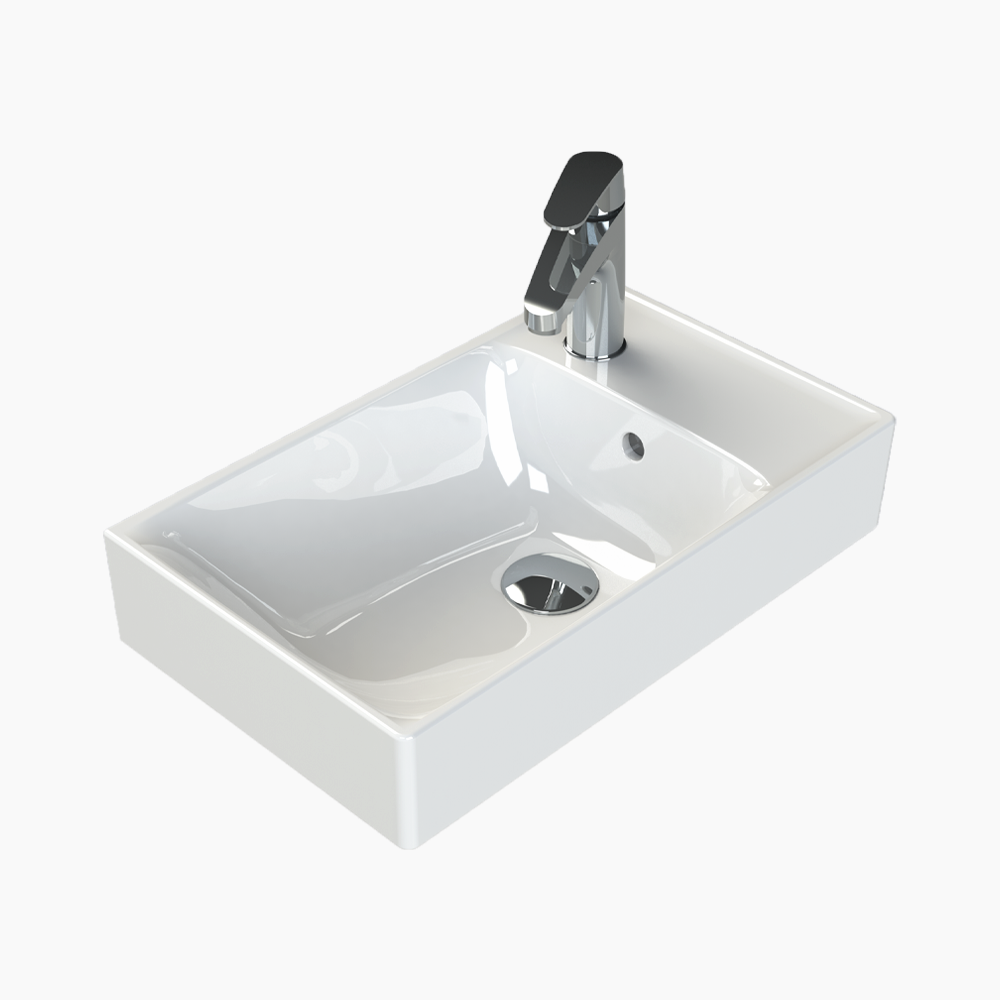 Νιπτήρας Επίπλου Πορσελάνης Cerastyle Sharp 50x30cm 044300-u Λευκό