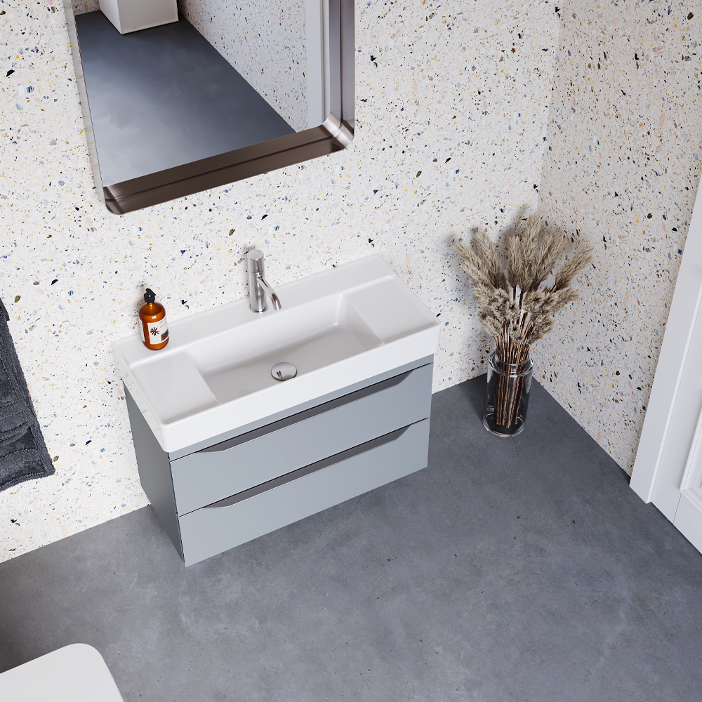 Νιπτήρας Επίπλου Πορσελάνης Cerastyle Sharp 85x38cm 046500-u Λευκό