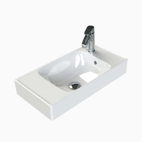 Νιπτήρας Επίπλου Πορσελάνης Cerastyle Sharp 60x30cm 044400-u Δεξί Λευκό