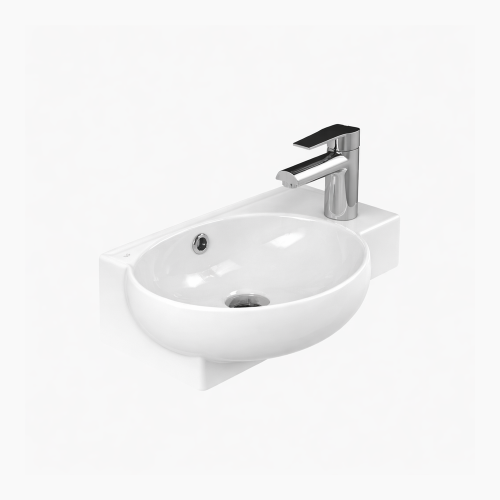 Νιπτήρας Γωνιακός Πορσελάνης Cerastyle Mini 45x28cm 001300-u Λευκό