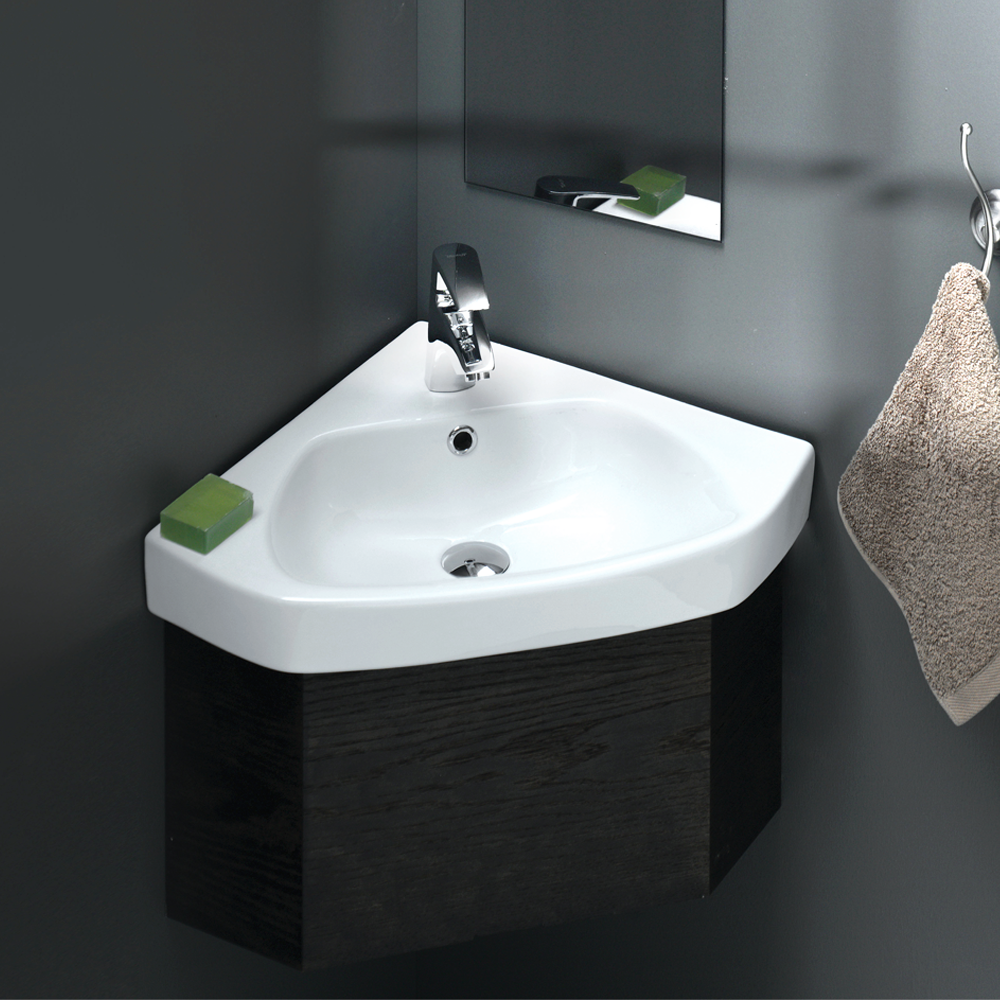 Νιπτήρας Γωνιακός Πορσελάνης Cerastyle Arda Mini 46x46cm  001900-u Λευκό