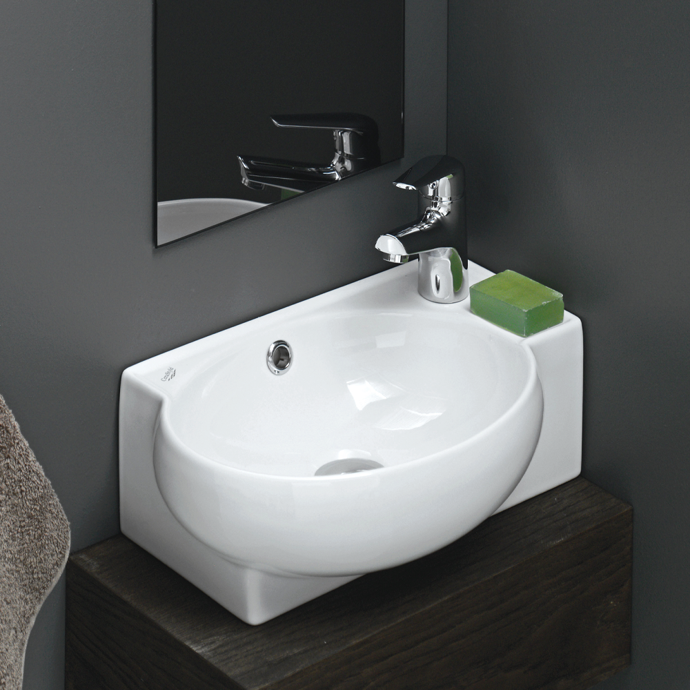 Νιπτήρας Γωνιακός Πορσελάνης Cerastyle Mini 45x28cm 001300-u Λευκό