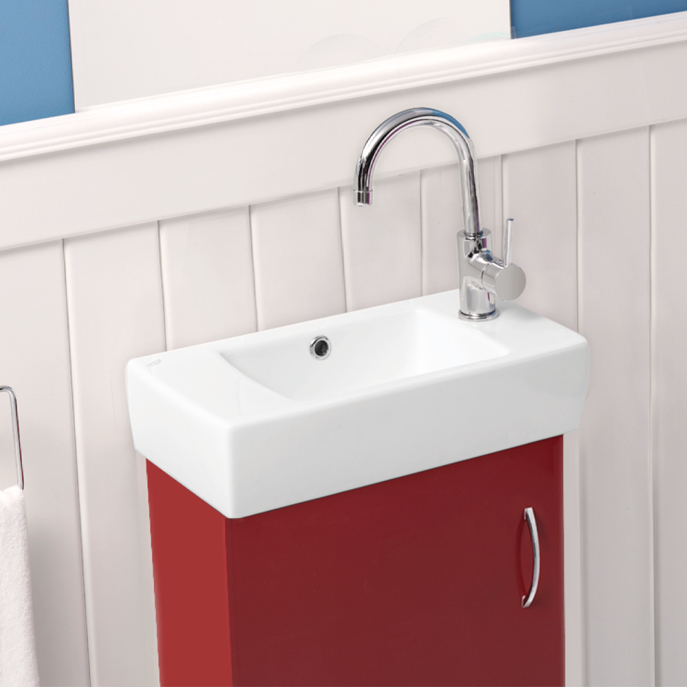 Νιπτήρας Επίπλου Πορσελάνης Cerastyle City 50x25cm 001500-u Δεξί Λευκό