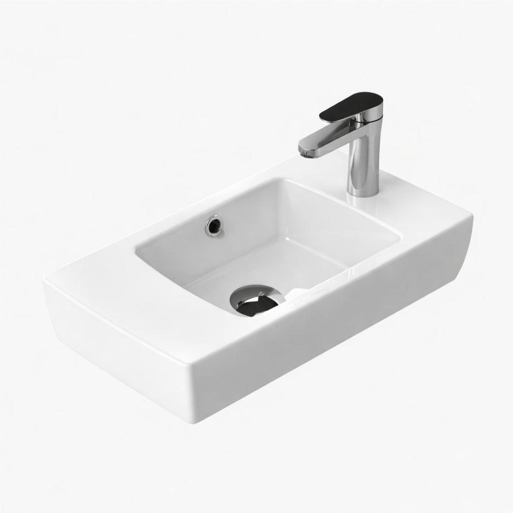 Νιπτήρας Επίπλου Πορσελάνης Cerastyle City 50x25cm 001500-u Δεξί Λευκό