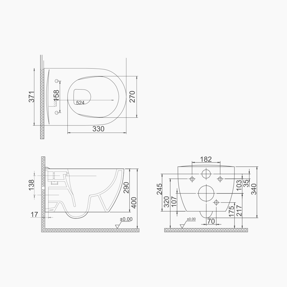 Λεκάνη Κρεμαστή Πορσελάνης Cerastyle City Rimless με Μείκτη Μπιντέ Ζεστό-Κρύο Νερό  019100-u Λευκή Σετ
