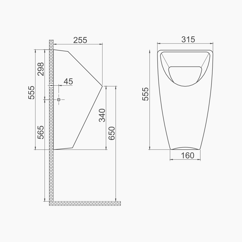Oυρητήριο Κρεμαστή Πορσελάνης Cerastyle City 005800 Λευκή
