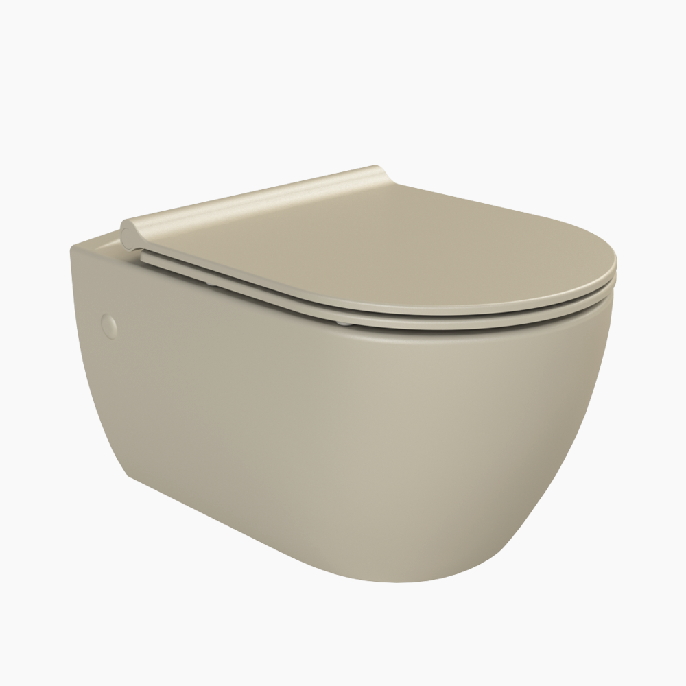 Λεκάνη Κρεμαστή Πορσελάνης Cerastyle City Rimless 019108-w-97 Ματ Cappuccino Σετ