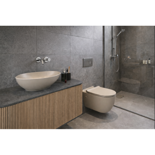 Λεκάνη Κρεμαστή Πορσελάνης Cerastyle City Rimless 019108-w-97 Ματ Cappuccino Σετ