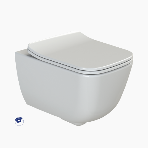 Λεκάνη Κρεμαστή Πορσελάνης Cerastyle Aqua Rimless New με Μπιντέ 017800  Λευκή Σετ