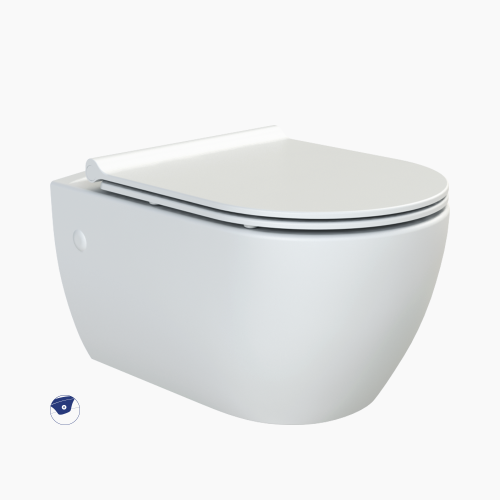 Λεκάνη Κρεμαστή Πορσελάνης Cerastyle City Rimless με Μπιντέ 019100-97 Ματ Λευκή Σετ