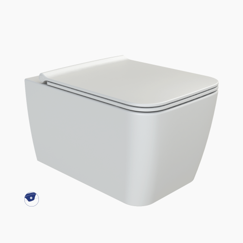 Λεκάνη Κρεμαστή Πορσελάνης Cerastyle Hera Rimless με Μπιντέ 019700 Λευκή Σετ