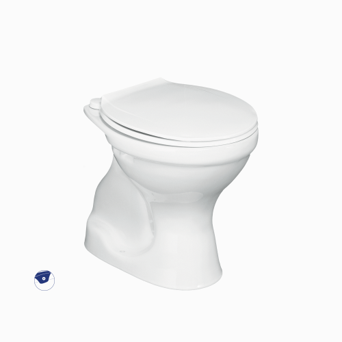 Λεκάνη Δαπέδου Πορσελάνης Cerastyle Υψηλής Πιέσεως με Μπιντέ 005000 Κατωστόμια Λευκή Σετ