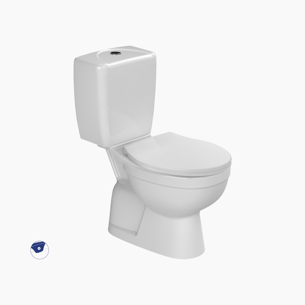 Λεκάνη Δαπέδου Πορσελάνης Cerastyle Lila με Μπιντέ 028300 Κατωστόμια Λευκή Σετ