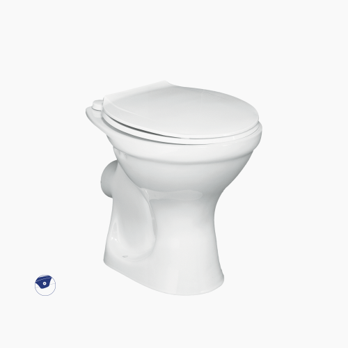 Λεκάνη Δαπέδου Πορσελάνης Cerastyle Υψηλής Πιέσεως με Μπιντέ  005100-p Πισωστόμια Λευκή Σετ