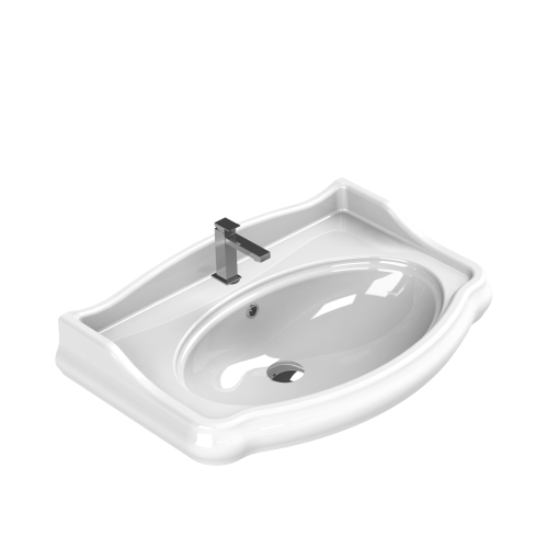 Νιπτήρας Κρεμαστός Πορσελάνης Cerastyle 1837  80x54cm 030300-u Λευκό