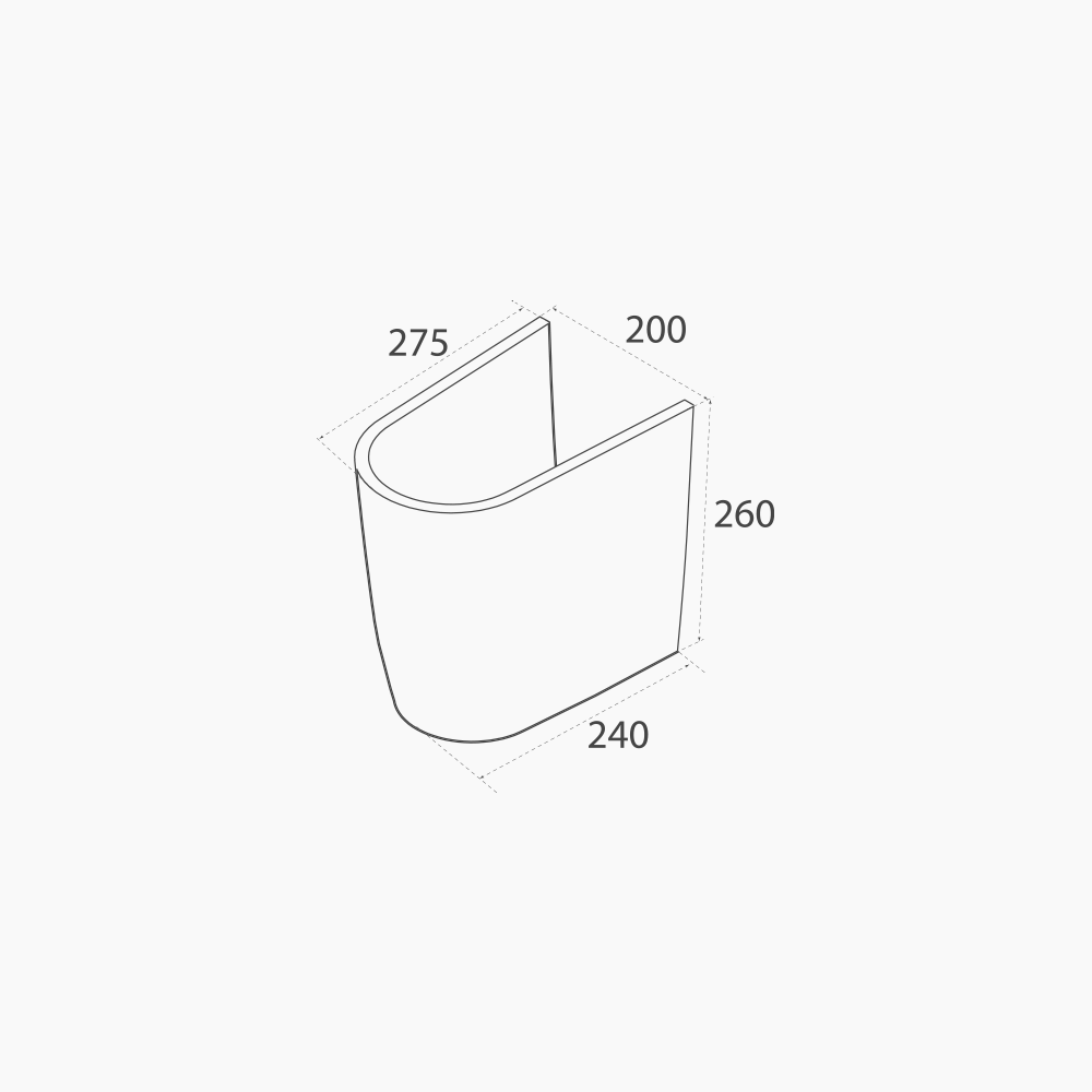 Ημικολώνα Νιπτήρας Πορσελάνης Cerastyle Bella 016800 Λευκή
