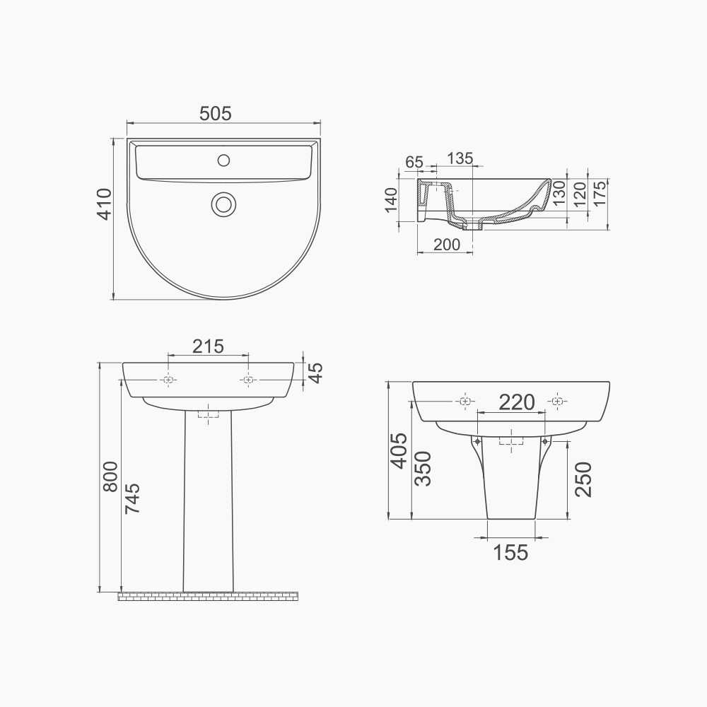 Νιπτήρας Κρεμαστός Πορσελάνης Cerastyle Bella 50x40cm  003200-u Λευκό