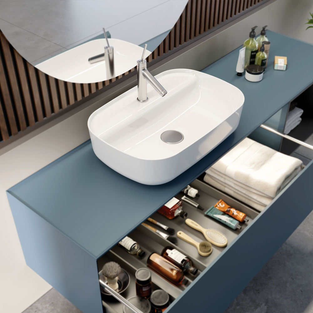 Νιπτήρας Πάγκου Πορσελάνης Cerastyle Aqua 60x40cm  077100-u Λευκό