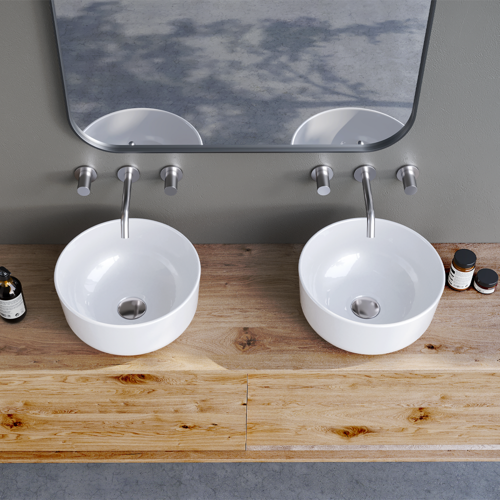 Νιπτήρας Πάγκου Πορσελάνης Cerastyle Aqua Φ 33cm  077600  Λευκό