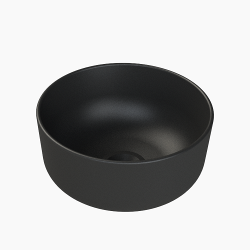 Νιπτήρας Πάγκου Πορσελάνης Cerastyle Aqua Φ 33cm  077607-97 Ματ Μαύρο