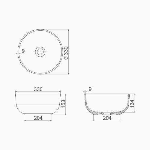 Νιπτήρας Πάγκου Πορσελάνης Cerastyle Aqua Φ 33cm  077600  Λευκό