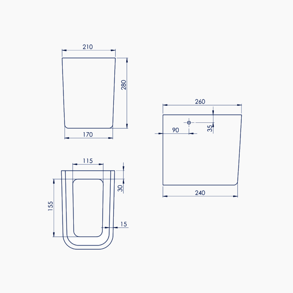 Ημικολώνα Νιπτήρας Πορσελάνης Cerastyle Duru 016900 Λευκή (Duru 45x35)