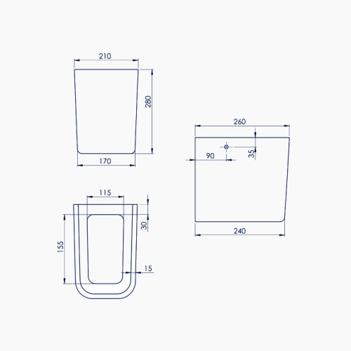 Ημικολώνα Νιπτήρας Πορσελάνης Cerastyle Duru 016900 Λευκή (Duru 45x35)