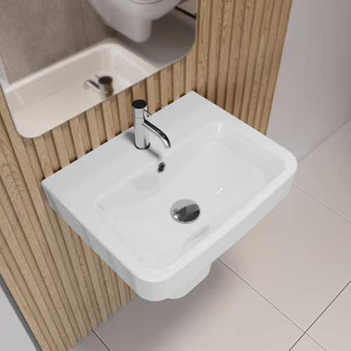 Νιπτήρας Κρεμαστός Πορσελάνης Cerastyle Duru 55x45cm  035300-u Λευκό