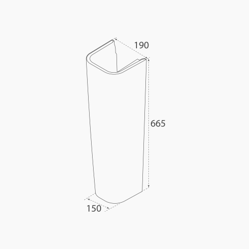 Kολώνα Νιπτήρας Πορσελάνης Cerastyle Duru 006700 Λευκή