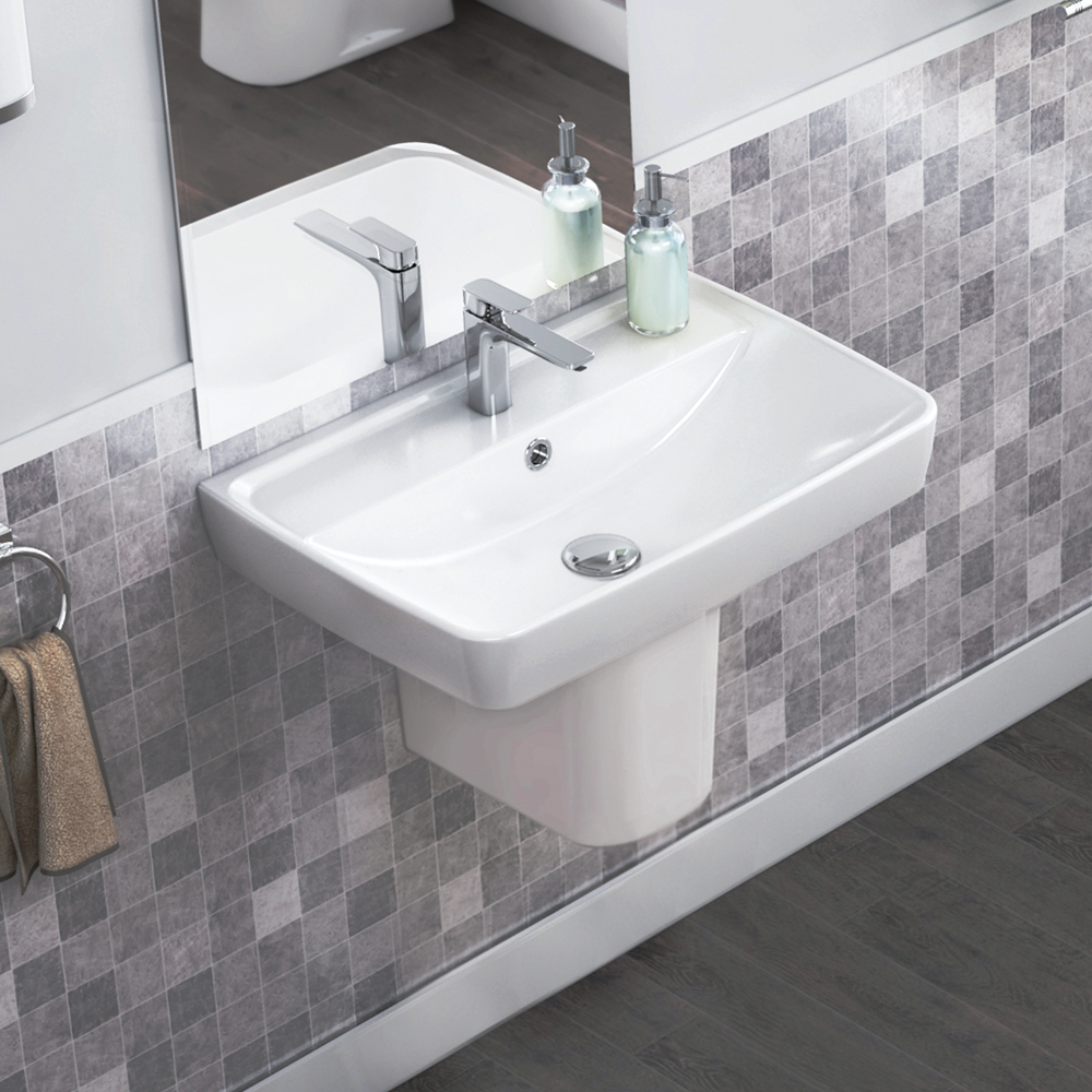 Νιπτήρας Κρεμαστός Πορσελάνης Cerastyle Duru 50x40cm  035000-u Λευκό