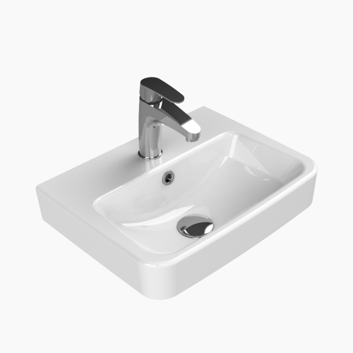 Νιπτήρας Κρεμαστός Πορσελάνης Cerastyle Duru 45x35cm  035200-u Λευκό