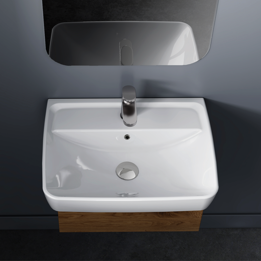 Νιπτήρας Κρεμαστός Πορσελάνης Cerastyle Duru 50x40cm  035000-u Λευκό