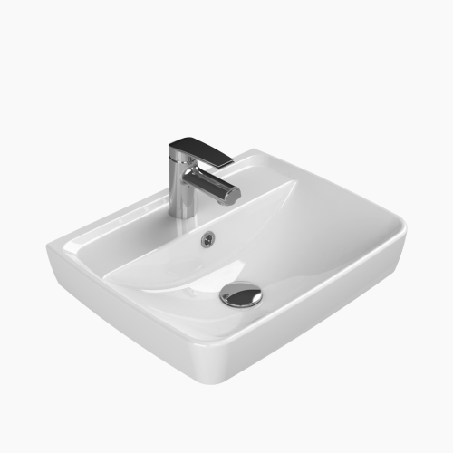 Νιπτήρας Κρεμαστός Πορσελάνης Cerastyle Duru 50x40cm  035000-u Λευκό