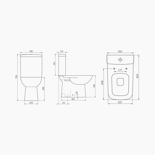 Λεκάνη Δαπέδου Πορσελάνης Cerastyle Duru με Μπιντέ 028800 Κατωστόμια Λευκή Σετ