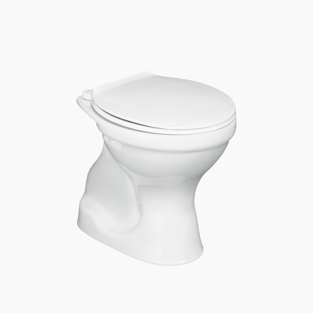 Λεκάνη Δαπέδου Πορσελάνης Cerastyle Υψηλής Πιέσεως  005000-w Κατωστόμια Λευκή Σετ