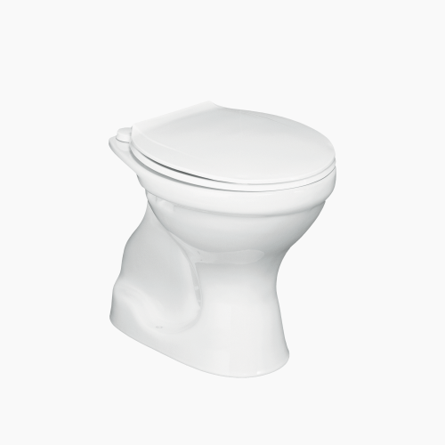 Λεκάνη Δαπέδου Πορσελάνης Cerastyle Υψηλής Πιέσεως  005000-w Κατωστόμια Λευκή Σετ