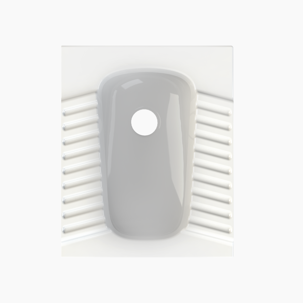 Λεκάνη Δαπέδου Πορσελάνης Cerastyle Τουρκικού Τύπου 50x60cm  004500 Λευκή