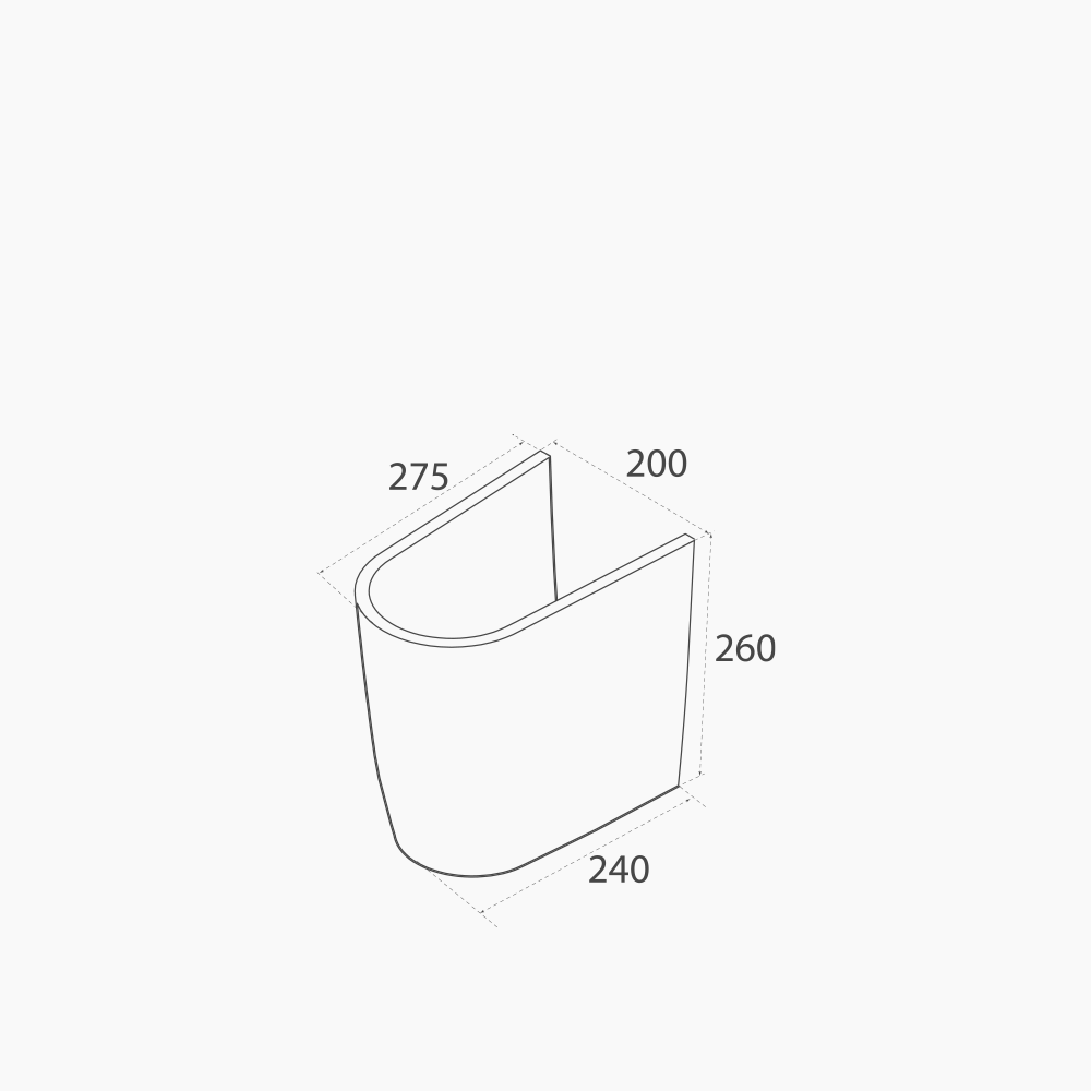 Ημικολώνα Νιπτήρας Πορσελάνης Cerastyle Kids 016100-61 Λευκή