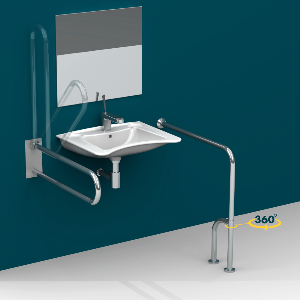 Μπάρα τοίχου ανακλινόμενη ΑΜΕΑ , ανοξείδωτο inox 304 ,  διάμετρο Φ32 mm , μήκος 73 cm