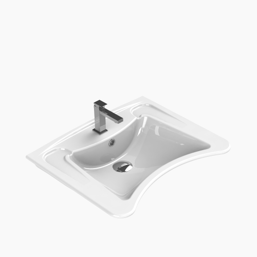 Νιπτήρας Κρεμαστός Πορσελάνης Cerastyle Disabled ΑΜΕΑ 60x50cm  017100-u Λευκός